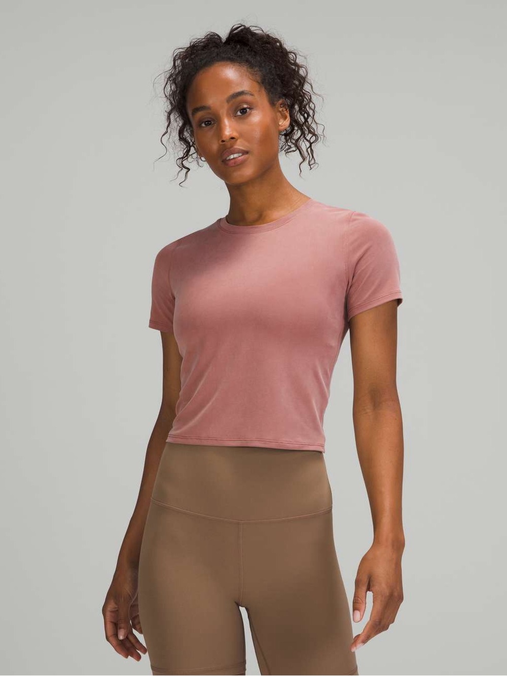 Lululemon Open Tie-Back Short Sleeve Spiced Chai - Picture 1 of 7